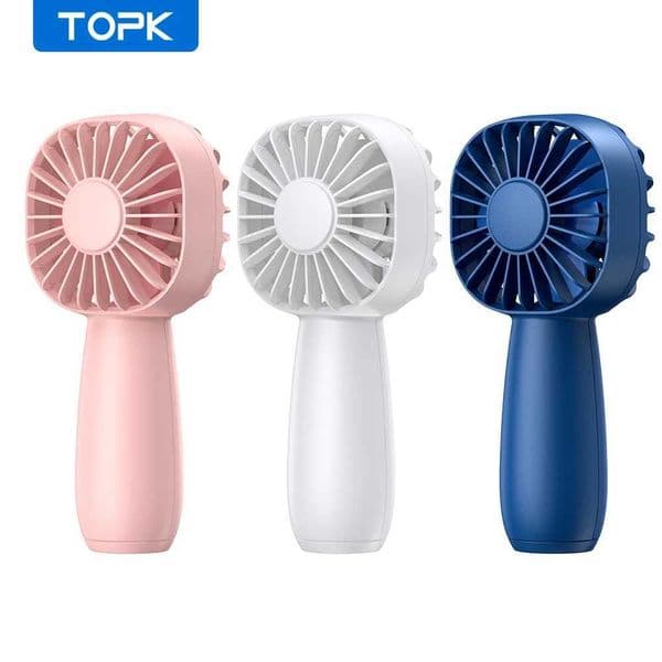 TOPK 1800mah Mini Portable fanUSB Electric Fan 3 Speeds rechargeable portable fan Eyelash hand fans for room Camping Supplies D260313