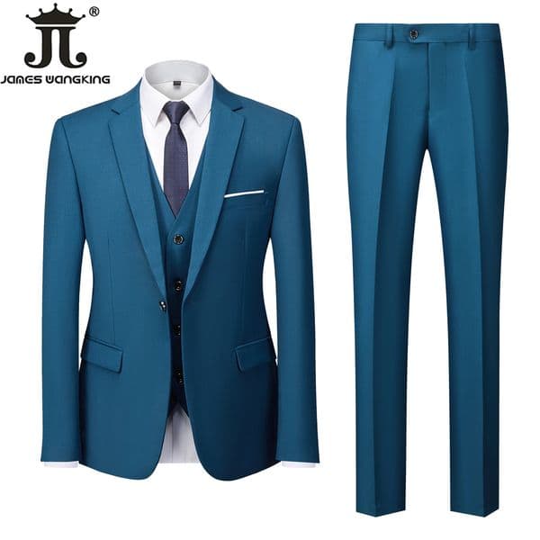 18 Color M6XL Jacket Vest Pants Boutique Solid Mens Official Business Suit Brides Wedding Dress Party Male 260313