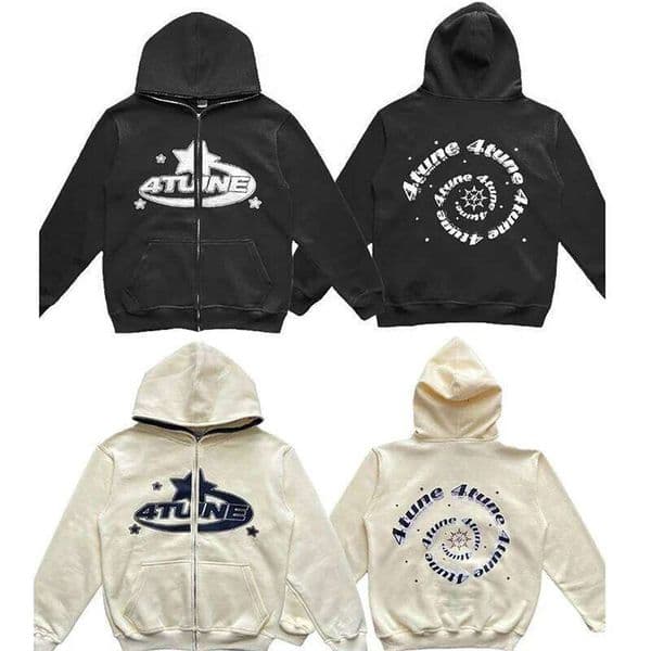 New Clothes Star Letter Print Retro Oversized Hoodie Y2K Street Hip-Hop Color Harajuku Casual Zipper Women Sweatshirt Z260314