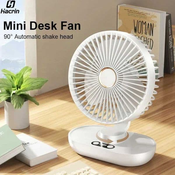 Desk Fan Mini Portable Desktop Fan Air Circulator Electric Fan USB Rechargeable Small Table Fan Desk Fan with Digital Display D260313