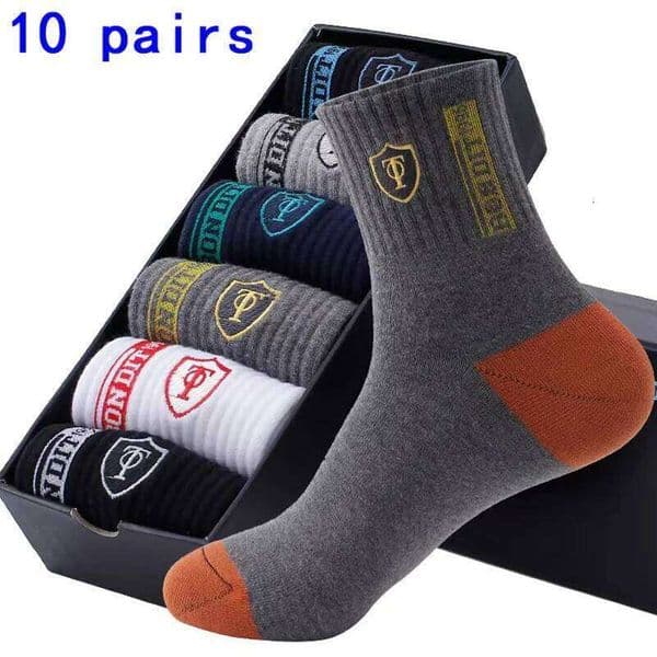5 Pairs of Autumn Winter MEN'S Sports for Summer Leisure, Sweat Wicking, Lightweight and Breathable Basketball Socks Z260313