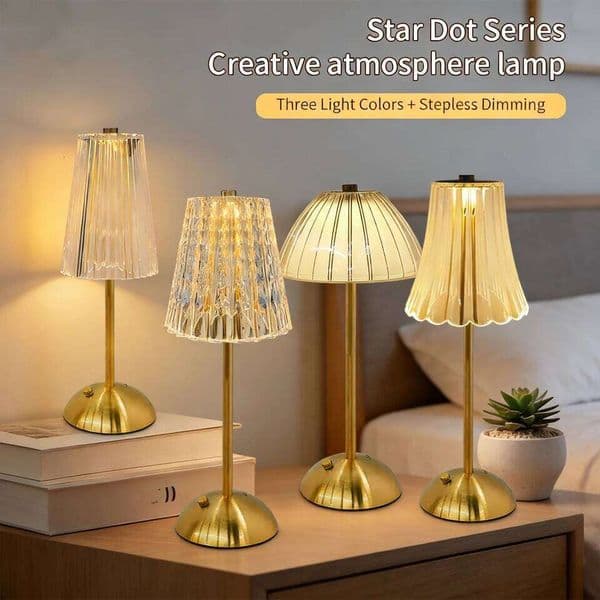 Rechargeable Crystal LED Table Lamp Touch Sensor Desk Light 3 Color Dimmable For Bedroom Bar Hotel Atmosphere Room Decor Lightin 26L0313