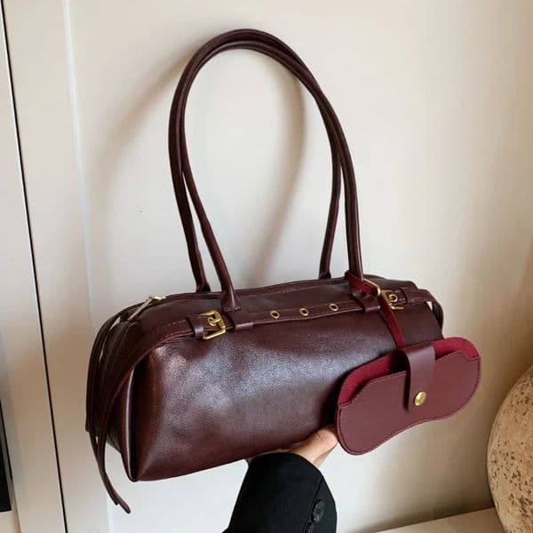 Buckle Decoration Fashion PU Shoulder Bag Solid Large Capacity All-match Handbags Purse 2026 Bags for Women Bolsa Mujer 260303