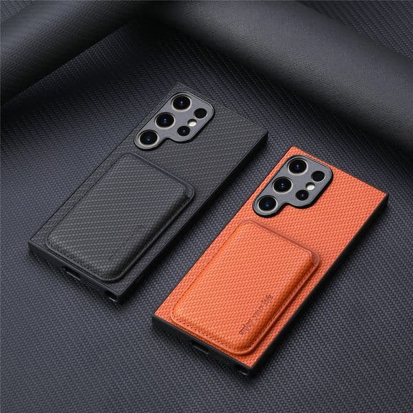 Designer Suitable for Samsung S26Ultra S25Ultra S24 S23 Magnetic suction Card clip phone cover Leather Anti drop Stylish protective case