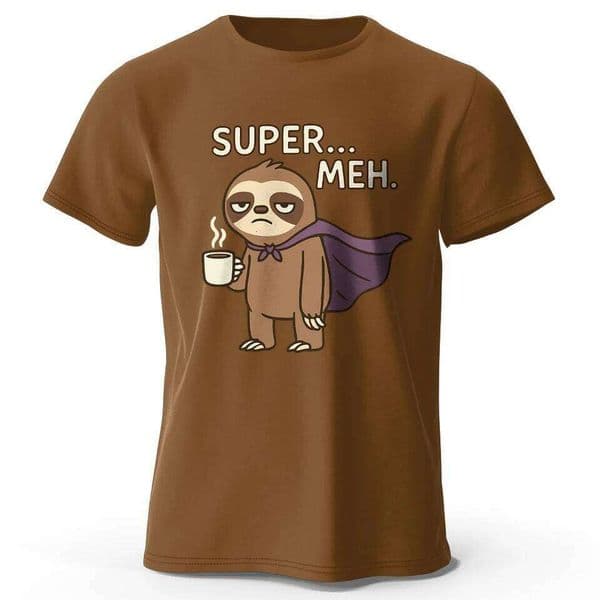 Men's Super Meh Printed T-Shirt 100% Cotton Oversized Apathetic Graphic Tees for Women Summer Tops Slacker Streetwear Q260312