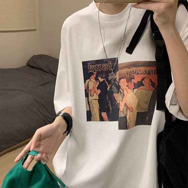 Designer Hoodie American Retro Short Sleeve For Men Ins Trendy Polo Designer T-shirt Hiphop Clothing Loose Trendy Half Sleeve Summer Student