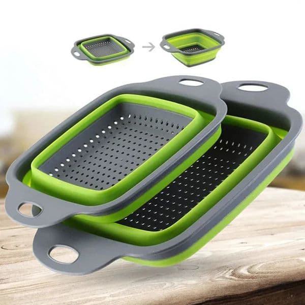 Foldable Vegetable Washing Basket Vegetable Fruit Filter Portable Colander Collapsible Drainer Kitchen Accessories Gadgets 260227BJ