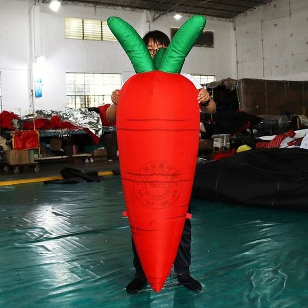 Free Shipping Festive Cartoon Style Inflatable Carrots - Ideal for Festivals and Farmers' Markets
