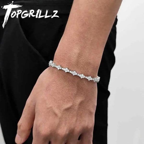 TOPGRILLZ Honeycomb Necklace Classic 7MM Tennis Chain Hip Hop Punk Jewelry High Quality Choker Necklace For Anniversary Gift 260312