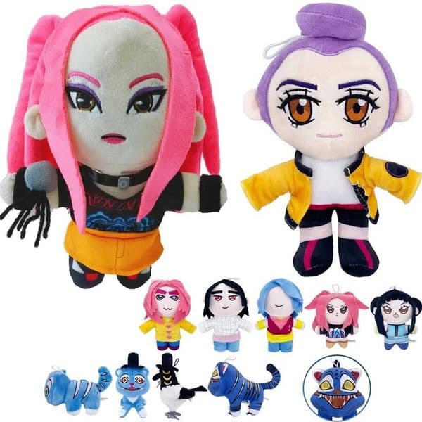 NEW Anime Kpop Demons Hunters Plush Cute Purple Tiger Black Hat Magpie With 3 Eyes Monster Hunt Girl Group Doll For Fans GiftsXJ260314