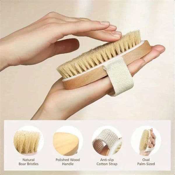 2 In 1 Dry Skin Body Brush Natural Bristle Dead Skin Remover Anti Cellulite Exfoliates Blood Circulation Health Massage Tools Ha99