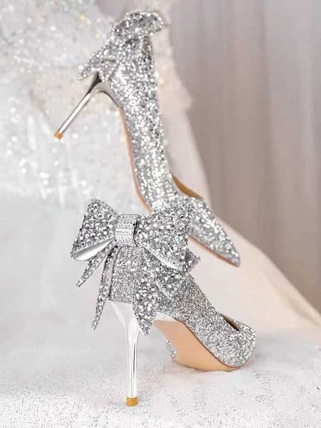 Shoes for Woman 2025 Stilito Sier Womens Summer Footwear Wedding Bride Shoe Rhine Pointed Toe Super High Heel Diamd 39XJ260314
