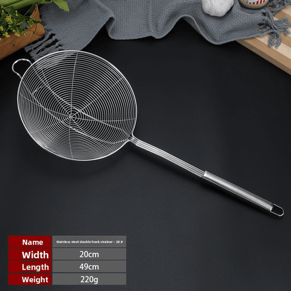 Kitchen, Dining & Bar-Large Size Thickened Stainless Steel Skimmer Spoon 20cm, Commercial & Home Use Noodle Ladle