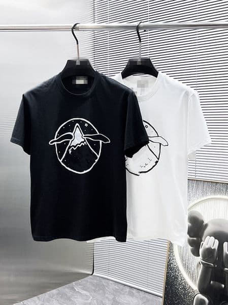2026 Summer Geometric Letter Print Women's T-Shirt Polos Crew Neck Short-Sleeve Man's T-Shirts Breathable Casual Tees CHMKMT26005