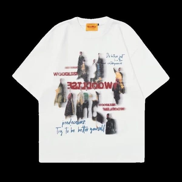 Summer Fantasy Polo Portrait Print Niche Heavyweight Shortsleeve Ins Hiphop Gradient Letter Shortsleeve Men's Designer Hoodie Designer T-shirt Trendy Street