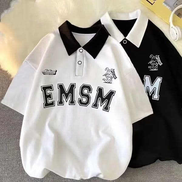 Trendy Designer Hoodie Summer Hong Kong Designer T-shirt Style Polo Polo Shirt Men College Style Short Sleeve New Harajuku Fivesleeve Youth Fashion