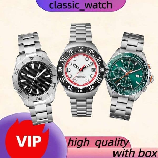 Luxury TAGlies Heuererly F1 Watches Man AAA Aquaracers Watch Movement Monacoly Superclone Watch Chronograph Luminous Watch Top Quartz/automatic Watch Gift Box b7