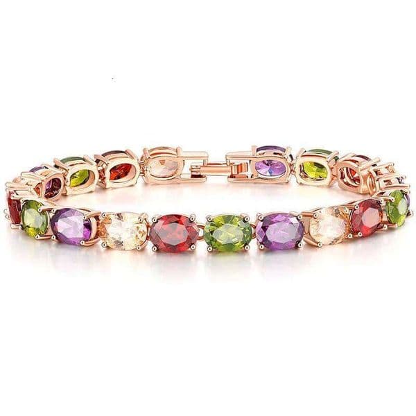 New 18cm Luxury Rose Color Oval Bracelet Bangle For Women Anniversary Gift Jewelry Wholesale Valentine's Day S5774 Z260313