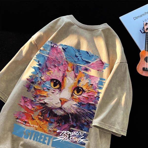 Japanese Retro Trendy Cartoon Polo Character Shortsleeve Fashion Designer T-shirt For Men Summer New Street Designer Hoodie Style Cotton Top