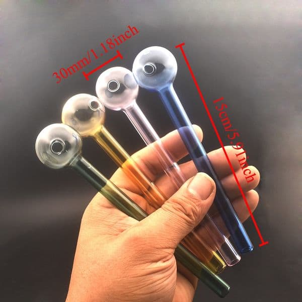 Colorful Super 15cm Big Thick heady colorful Glass Smoking Oil Burner Pipes Smoke Straight Tube Pipe Water Hand Nail Tips with 30mm ball