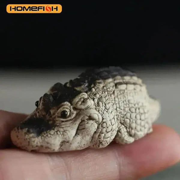 1PC Boutique Tea Pet Small Crocodile Tea Pet Ornament Handmade Tea Ceremony Tea Game Financial Tea Table Gift 260227BJ