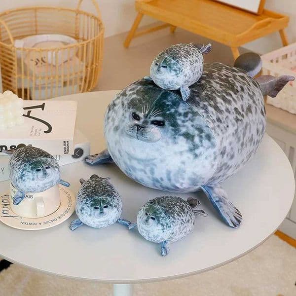 Simulation Seal Sea Lion Plush Toys Hot Sale Mom-Children Seal Doll Cozy Cotton Stuffed Throw Pillow Back Cushion Cute GiftXJ260314