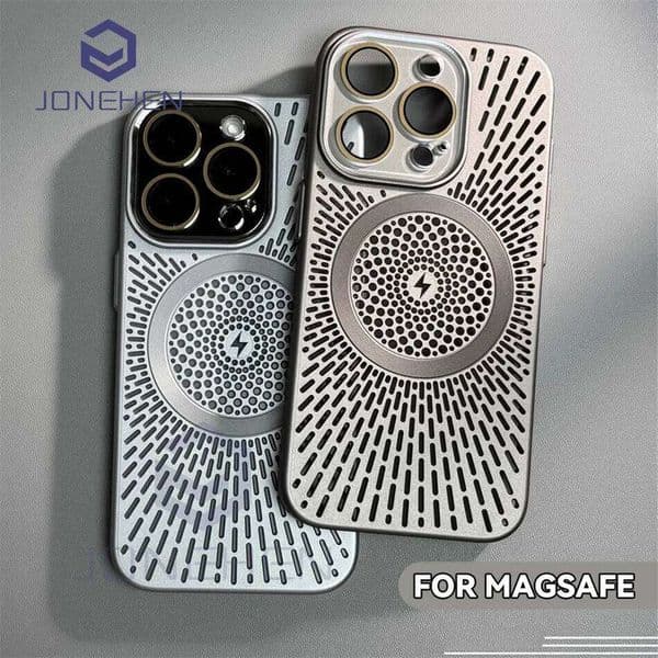 Magnetic Heat Dissipation Slim Case For iPhone 16 Plus 15 14 13 12 17 Pro Max Wireless Charger Titanium Lens Cover 26L0314