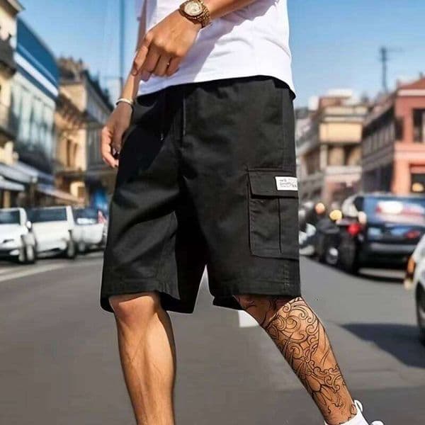 Men's cargo shorts, outdoor, travel, casual sports, large pockets, durable and comfortable fabric, suitable thin shorts for Z260314