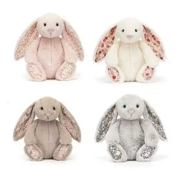 Bonnie Rabbit Plush Toy with Floral Ears Kaii Stuffed Doll Soft Sofa Cushion Kids Birthday Gift Room DecorXJ260314