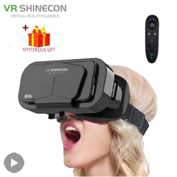 Shinecon VR Glasses 3D Headset Virtual Reality Devices Helmet Viar Lenses Goggle Smartphone Cell Phone Smart Games Mobile Viewer 26Y0314