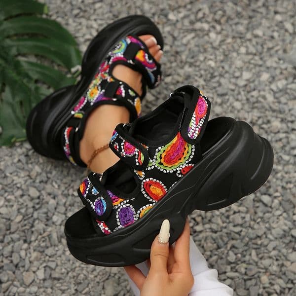 Women Sandals Lightweight Comfortable Wedge Open Toe AntiSlip Shoes Casual Female Platform Retro Slide 260306