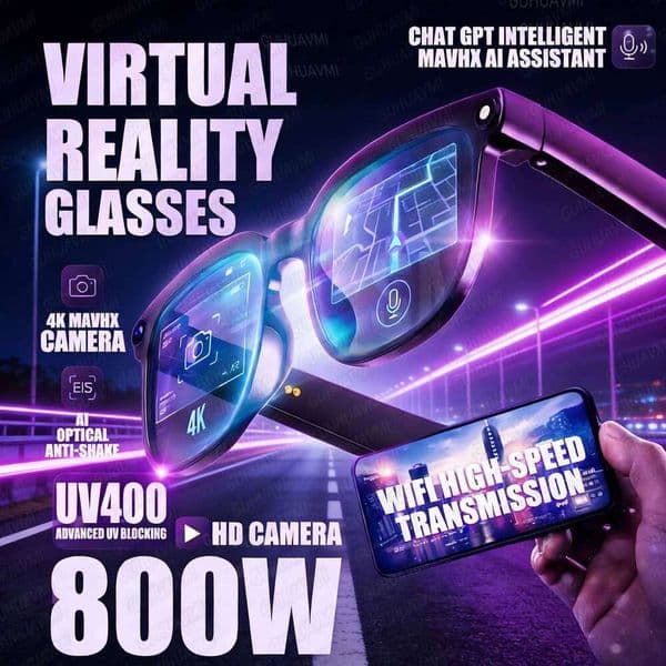 Ultra1080p AI Smart Glasses Bluetooth 5.4 Calling Music Playback Wifi Photo Video Transfer Ip65 Tr90 Eyewear With Mic Speaker HD