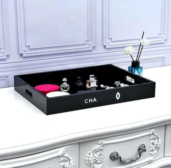 17 style Acrylic bedroom living room goods organizer box Home storage box desktop Home items multifunctional Large capacity storage tray letter logo Storage Boxes