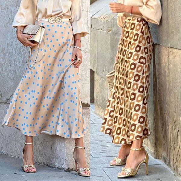 Independent Site Spring/Summer Casual Women's Clothing Dot Print Long Skirt Sustainable Handmade Vintage-inspired Versatile Beach-to-Bar