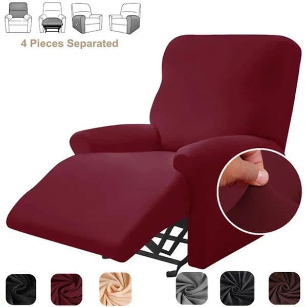 4pcsset Solid Color Stretch Recliner Sofa Cover for Living Room Elastic Non Slip Armchair Covers Allinclusive Couch Slipcovers 260312