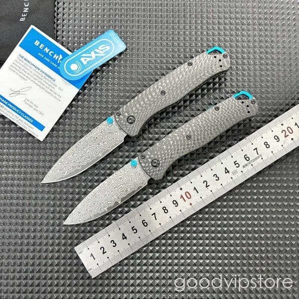 BM fixed blade knife Bugout pocket knife 535 Carbon Fiber Folding Knife Damascus Steel couteau Blade Outdoor Hiking Self-Defense Knife Wilderness Survival Knife