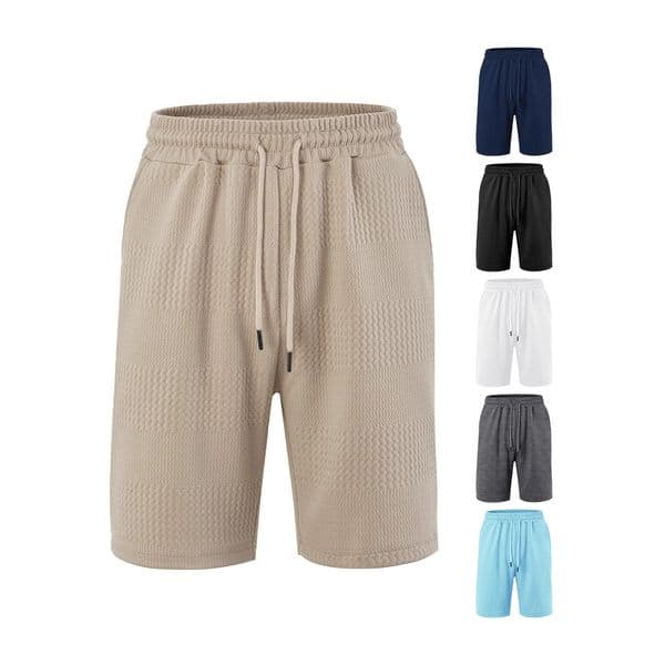 Men's Clothing European Size Designer Shorts Essentials Shorts Loose Essential Shorts Large Horizontal Striped Jacquard Fabric Men's Casual Shorts Beach Shorts