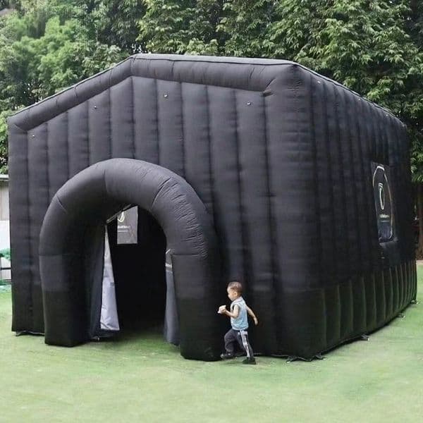 Free Shipping Personalizable Black Inflatable Festival Tent for Unique Party Atmosphere and Prop Leasing Services