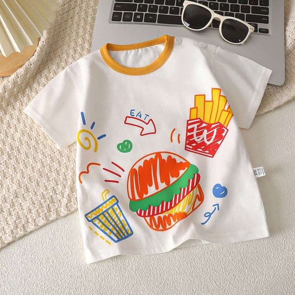 Short Sleeve T-Shirt Pure Cotton New Baby Clothes Boys Thin Girls Tops Summer Children's Clothing