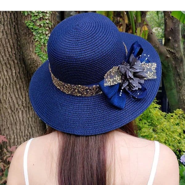 Fashion Women Summer Womens Sun Hat Bucket Cap Beige Lace Bowknot Flowers Ribbon Flat Top Straw Hat Beach Caps Panama Gift 260313