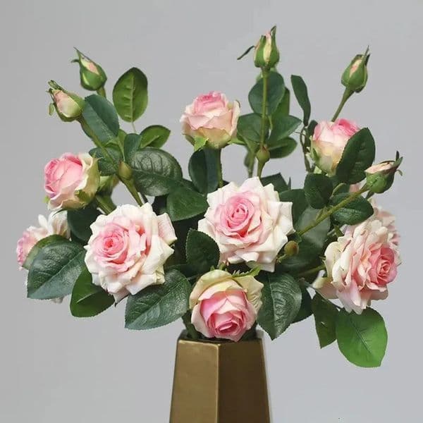3 Heads High Quality Rose Flowers Artificial Hand Feel Mosturizing Plants Home Living Room Office Party Decoration 260312