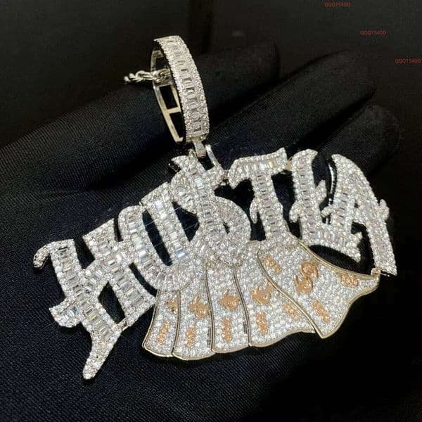 Hustla Hip Hop Dollar Money Pendant Necklace Men Paved With 5A Cubic Zirconia For Wedding Engagement Party Anniversary