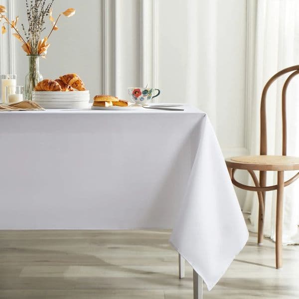 Solid Rectangle Table Cloth Washable Polyester Fabric Cover for Wedding Birthday Party Banquet Reception 260312