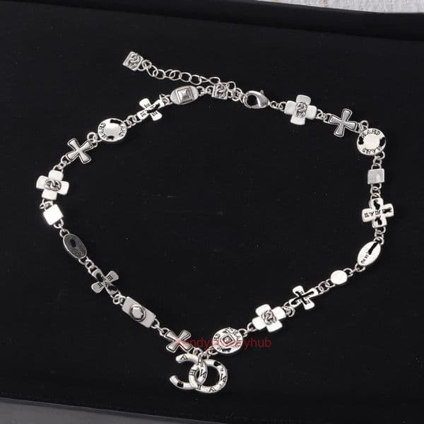 cc necklace jewerly women double C letter necklace popular internet celebrities socialites made brass material channels necklace