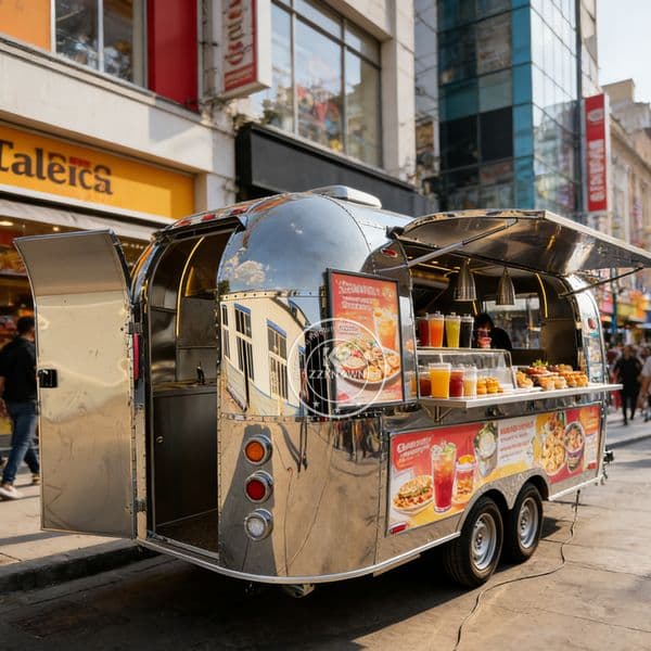 Best Selling Pizza Oven Bakery Fast Food Truck Pizza Baking Box Ice Cream Mobile Truck Trailer with Stainless Steel Interior