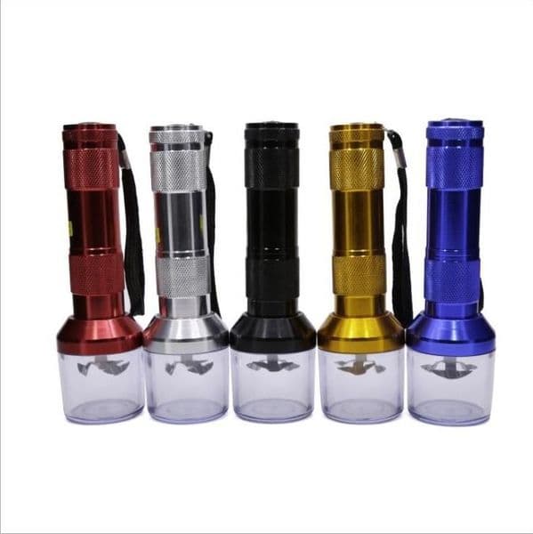 Smoking Pipes Flashlight type automatic smoke grinder aluminum alloy lapping cigarette