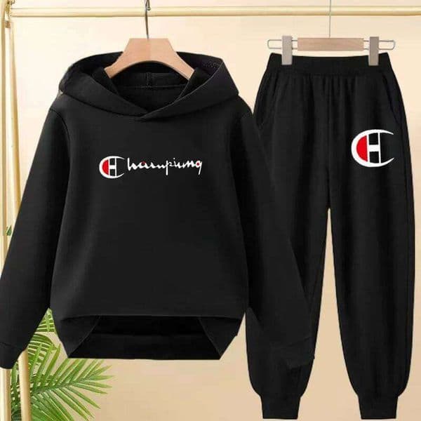 Children 2 Piece Set 3-12 Age Autumn Winter Casual Fashion English Letter Hoodie Trousers Pullover Hooded Sportswear Outerwear S260314