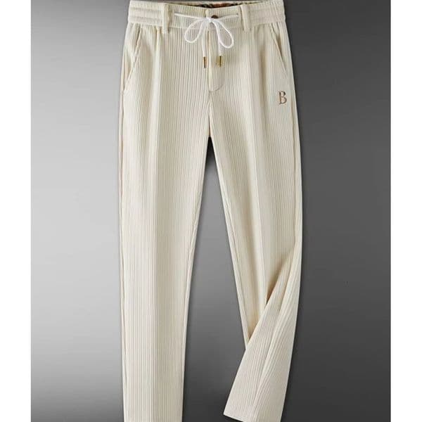 Mens Pants Trendy Lightweight Soft Corduroy Mens Casual Sports Pants Spring Autumn Straight Leg Elastic Waist Cotton Pant Mens Clothing Q260505