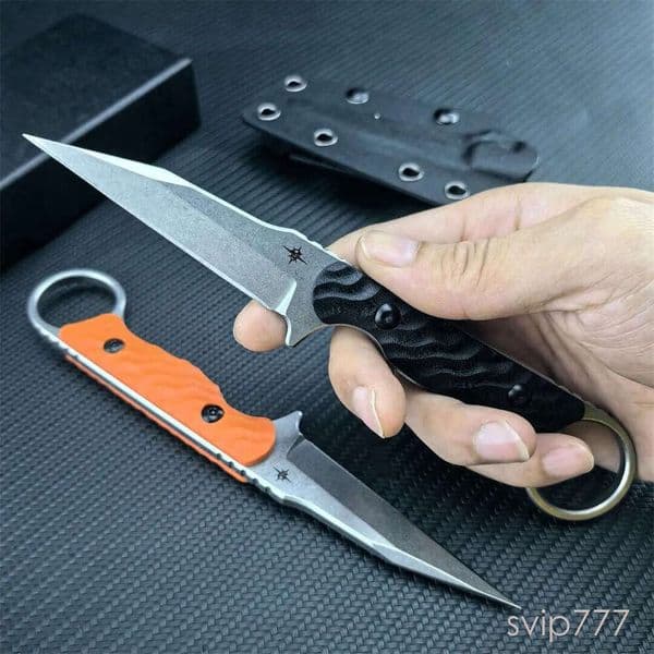 Toor Knives fixed blade knife Shank couteau Fixed Blade pocket knife Knife 3.15 440c Blade, Black G10 Handles