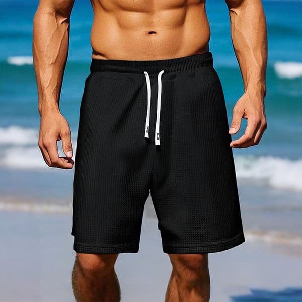 Essential Shorts Men's Essentials Shorts Fashion Export European And Designer Shorts American Summer New Large Waffle Men's Quickdry Solid Color Casual Shorts